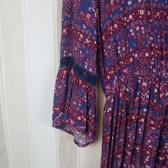 American Eagle Long Sleeved Boho‎ Romper Purple Size Small - Picture 4 of 10